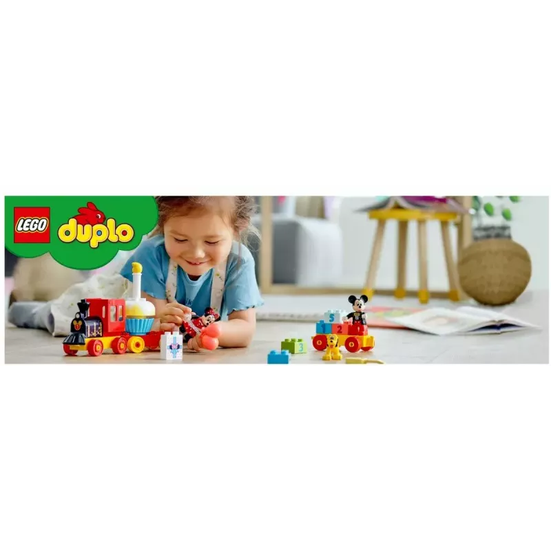 LEGO DUPLO rinkinys 10941 Mickey ir Minnie gimtadienis — DUPLO figūrėlės, 22 dalys, amžius 2+