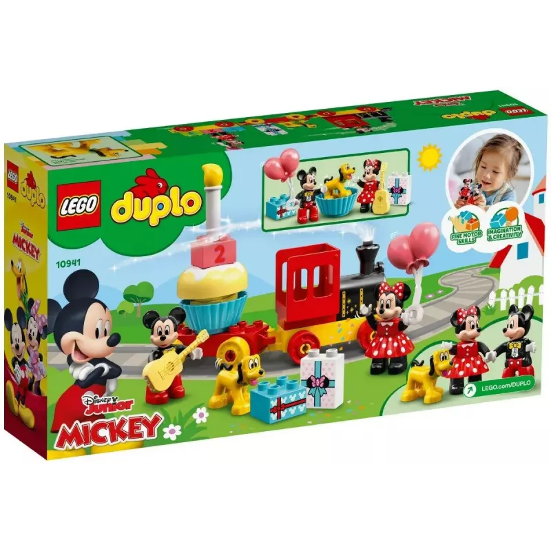 LEGO DUPLO rinkinys 10941 Mickey ir Minnie gimtadienis — DUPLO figūrėlės, 22 dalys, amžius 2+