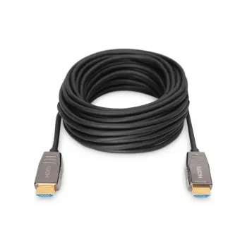 DIGITUS HDMI AOC hibridinis šviesolaidinis jungiamasis kabelis, A tipo kištukas/kištukas, 10 m, UHD 8K@60Hz, CE, juodas