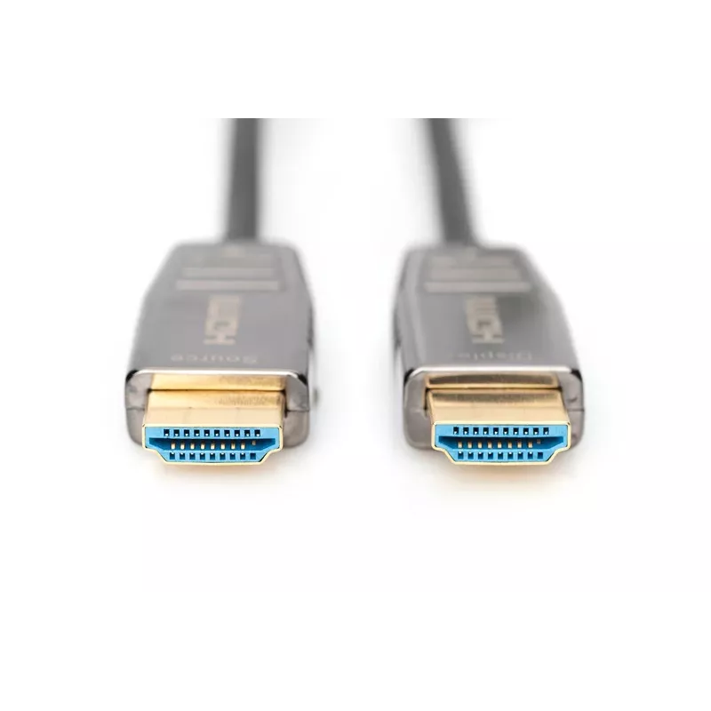 DIGITUS HDMI AOC hibridinis šviesolaidinis jungiamasis kabelis, A tipo kištukas/kištukas, 10 m, UHD 8K@60Hz, CE, juodas