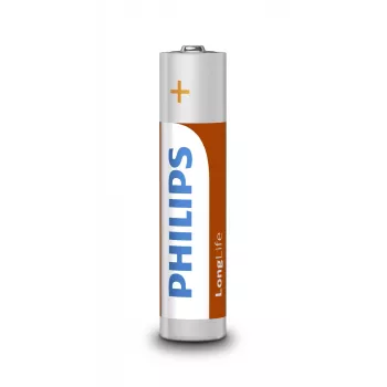 Vienkartinė baterija Philips LongLife R03L4B/10 — anglies-cinko 1,5 V, AAA, 4 vnt.