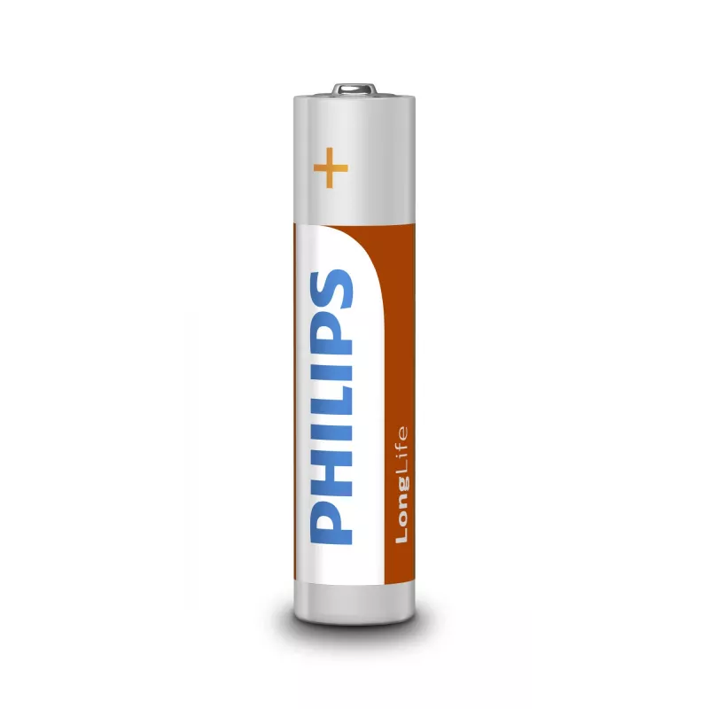 Vienkartinė baterija Philips LongLife R03L4B/10 — anglies-cinko 1,5 V, AAA, 4 vnt.