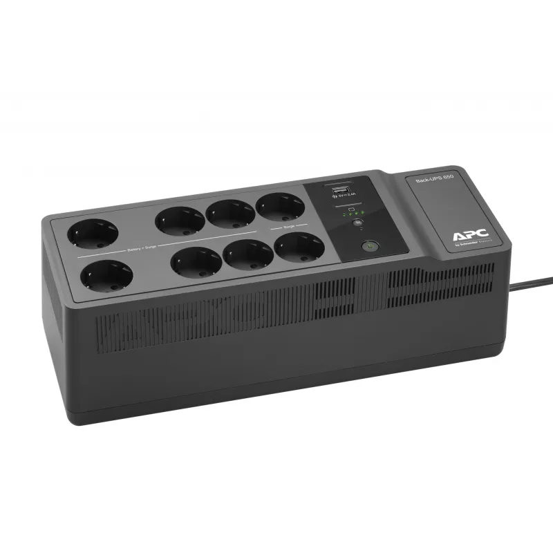 APC Back-UPS 650VA 230V 1 USB charging port - (Offline-) USV nepertraukiamo maitinimo šaltinis (UPS) Standby (Offline) 0.65 kVA 400 W 8 AC lizdai