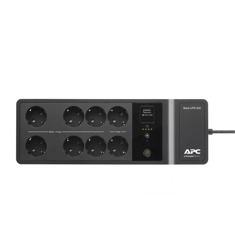 APC Back-UPS 650VA 230V 1 USB charging port - (Offline-) USV nepertraukiamo maitinimo šaltinis (UPS) Standby (Offline) 0.65 kVA 400 W 8 AC lizdai