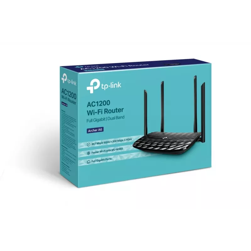 TP-Link AC1200 belaidis maršrutizatorius Gigabit Ethernet Dual-band (2,4 GHz / 5 GHz) Juoda