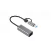 “i-tec Metal USB-C/USB-A 2.5Gbps Ethernet” adapteris, laidinis, USB Type-A/USB Type-C, Ethernet, 2500 Mbit/s, pilkas