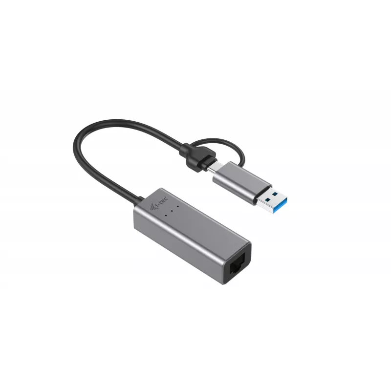 “i-tec Metal USB-C/USB-A 2.5Gbps Ethernet” adapteris, laidinis, USB Type-A/USB Type-C, Ethernet, 2500 Mbit/s, pilkas
