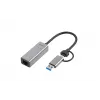 “i-tec Metal USB-C/USB-A 2.5Gbps Ethernet” adapteris, laidinis, USB Type-A/USB Type-C, Ethernet, 2500 Mbit/s, pilkas