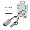 “i-tec Metal USB-C/USB-A 2.5Gbps Ethernet” adapteris, laidinis, USB Type-A/USB Type-C, Ethernet, 2500 Mbit/s, pilkas