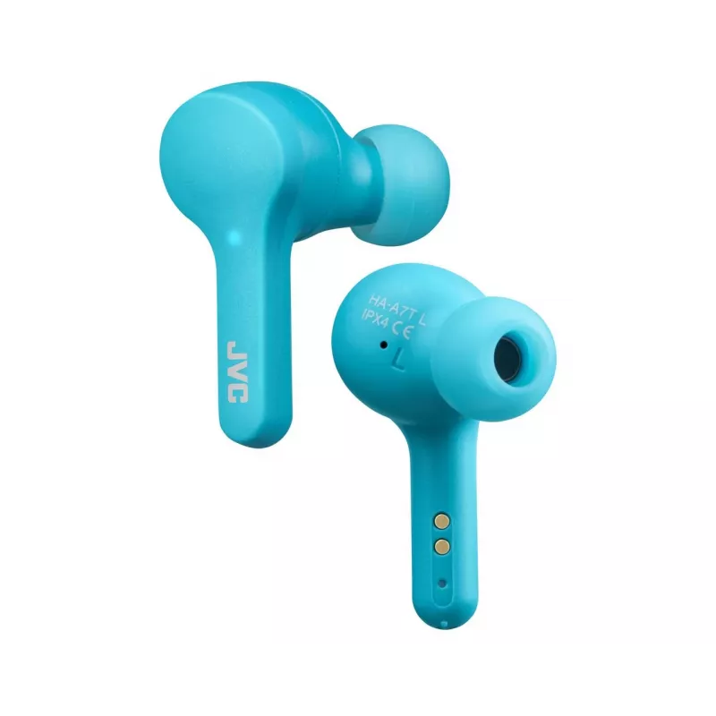 JVC HA-A7T-AN Ausinės „True Wireless Stereo“ (TWS) Į ausį Skambučiams/Muzikai Micro-USB Bluetooth Mėlyna