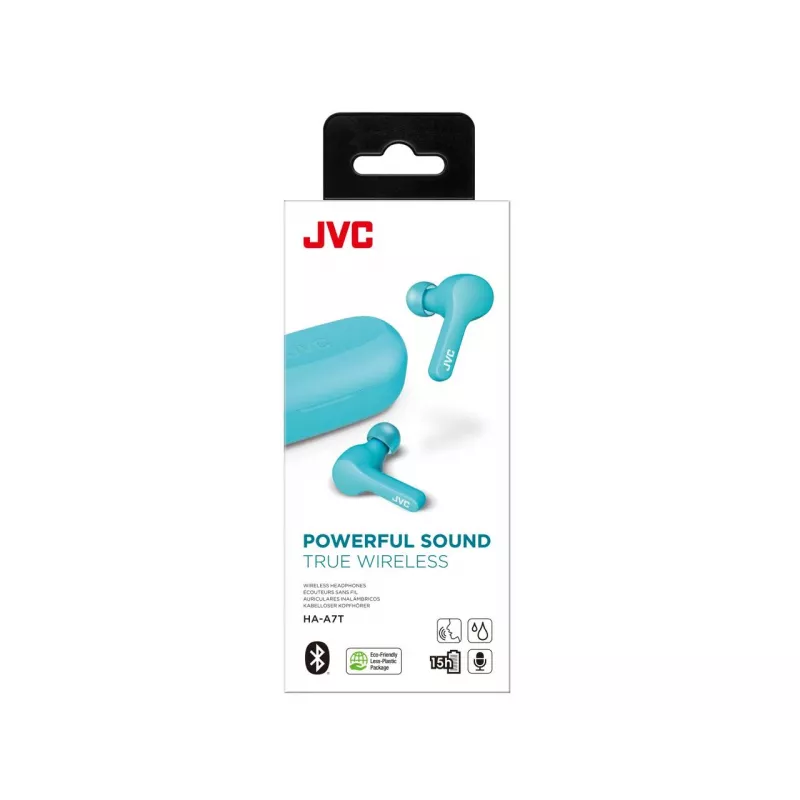 JVC HA-A7T-AN Ausinės „True Wireless Stereo“ (TWS) Į ausį Skambučiams/Muzikai Micro-USB Bluetooth Mėlyna