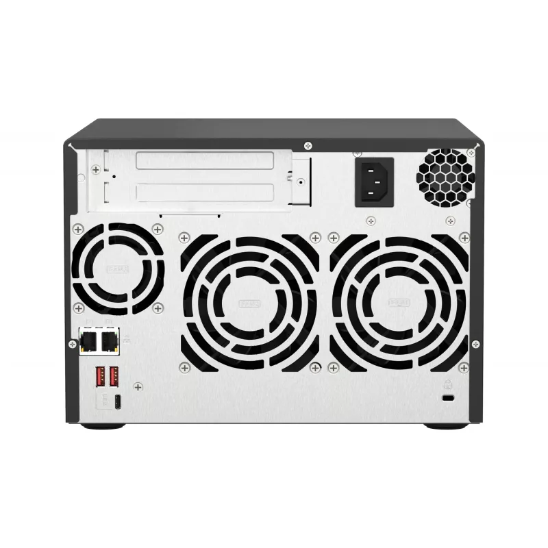 QNAP TS-673A NAS bokštinis Ryzen Embedded V1500B 8 GB DDR4 0 TB QNAP Turbo System juodos spalvos