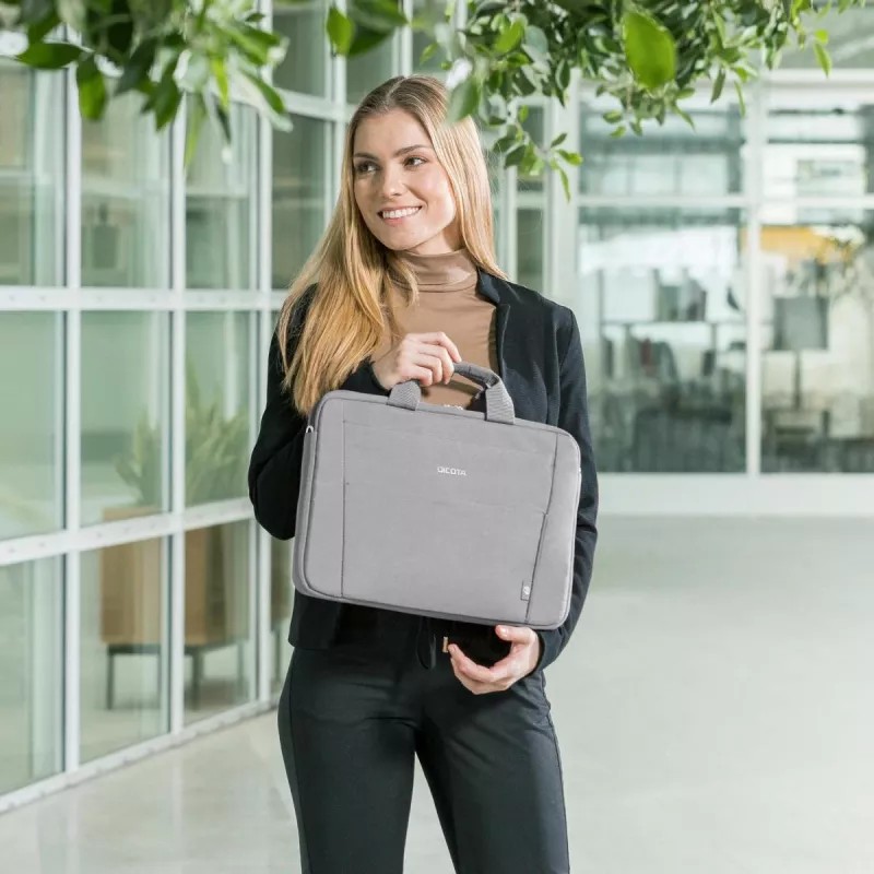 DICOTA Eco plonas Case Base - 13-14.1in Nešiojamojo kompiuterio dėklas - Pilka / 300d Rpet Poliesteris