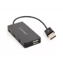 USB šakotuvas Gembird UHB-U2P4-04 — 4 prievadų USB 2.0, prijunk ir naudok, juodas, 480 Mbit/s