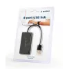 USB šakotuvas Gembird UHB-U2P4-04 — 4 prievadų USB 2.0, prijunk ir naudok, juodas, 480 Mbit/s