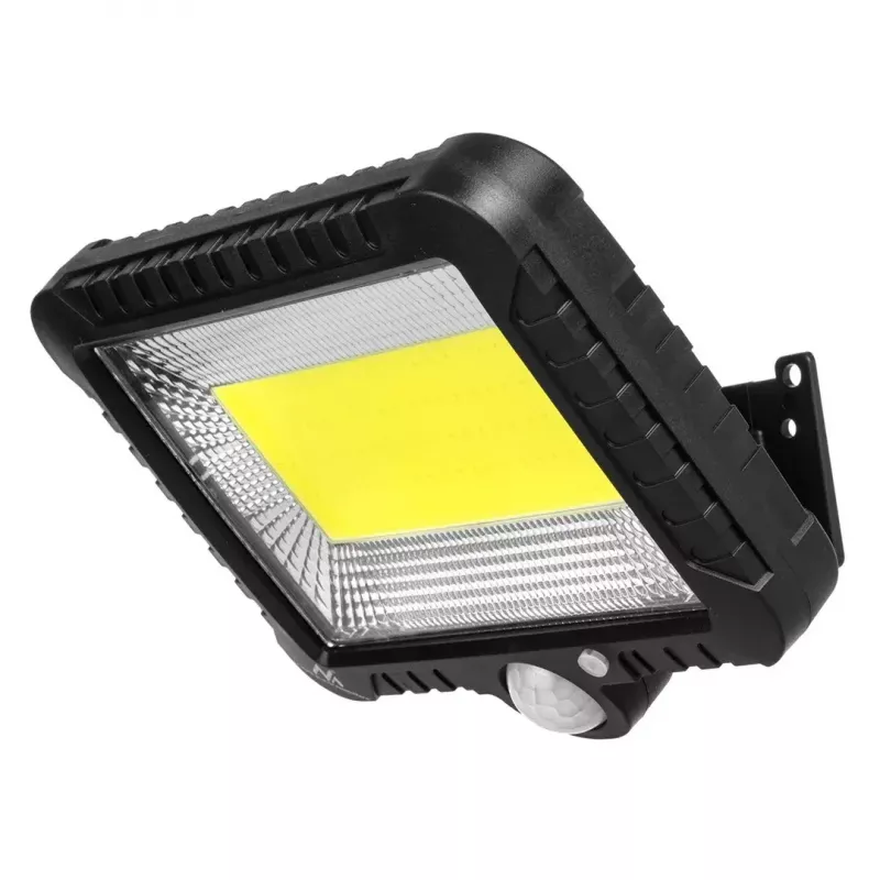 Lauko saulės LED prožektorius MACLEAN MCE438, 5 W, 400 lm, IP44, ličio jonų 5,2 V, montuojamas ant sienos, balta šviesa, juodas