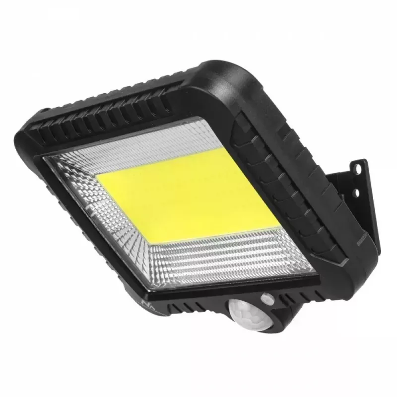 Lauko saulės LED prožektorius MACLEAN MCE438, 5 W, 400 lm, IP44, ličio jonų 5,2 V, montuojamas ant sienos, balta šviesa, juodas