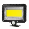 Lauko saulės LED prožektorius MACLEAN MCE438, 5 W, 400 lm, IP44, ličio jonų 5,2 V, montuojamas ant sienos, balta šviesa, juodas