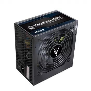 Zalman ZM500-TXII V2 MegaMax 80PLUS 230V EU STANDARD sertifikuotas didelio efektyvumo PCI-E maitinimo blokas 500 W 20+4 kontaktų ATX juodas