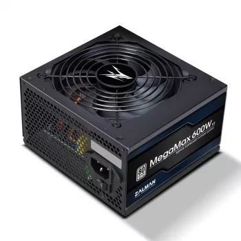 Zalman ZM600-TXII V2 MegaMax 80PLUS 230V EU STANDARD sertifikuotas didelio efektyvumo PCI-E maitinimo blokas 600 W 20+4 kontaktų ATX ATX juodas