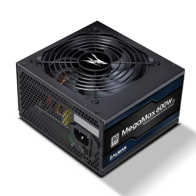 Zalman ZM600-TXII V2 MegaMax 80PLUS 230V EU STANDARD sertifikuotas didelio efektyvumo PCI-E maitinimo blokas 600 W 20+4 kontaktų ATX ATX juodas