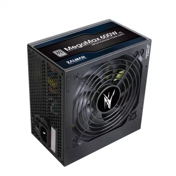 Zalman ZM600-TXII V2 MegaMax 80PLUS 230V EU STANDARD sertifikuotas didelio efektyvumo PCI-E maitinimo blokas 600 W 20+4 kontaktų ATX ATX juodas