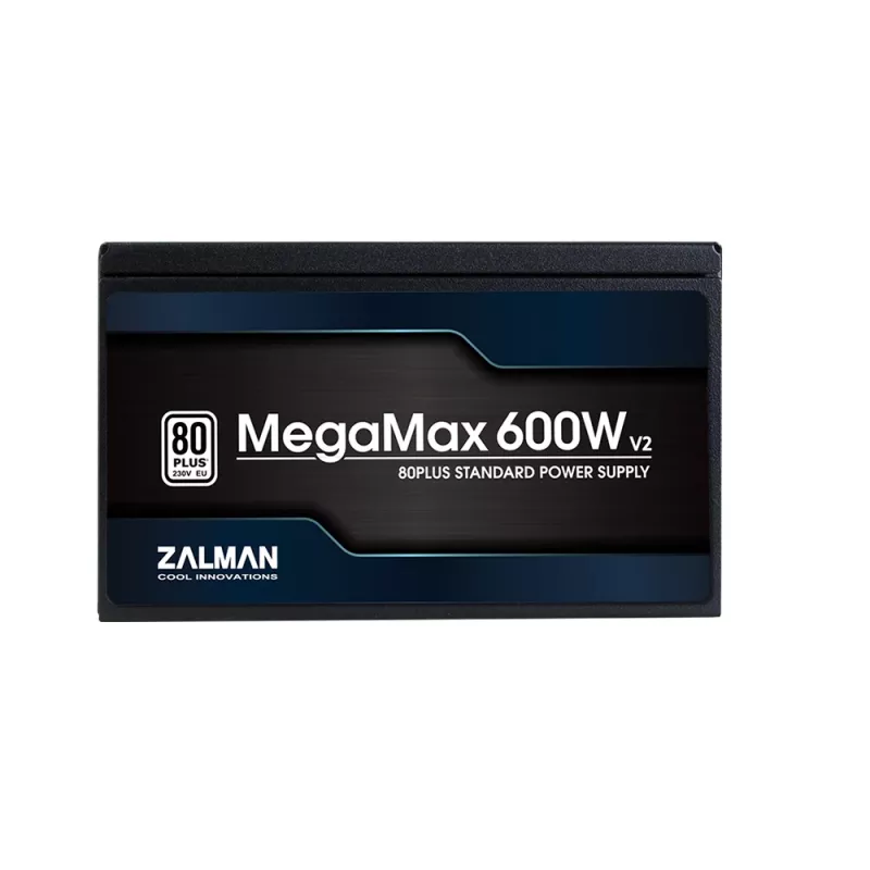 Zalman ZM600-TXII V2 MegaMax 80PLUS 230V EU STANDARD sertifikuotas didelio efektyvumo PCI-E maitinimo blokas 600 W 20+4 kontaktų ATX ATX juodas