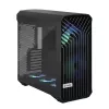 PC korpusas Fractal Design Torrent Tower Black — palaiko ATX/EATX/ITX, 2x180mm priekiniai ventiliatoriai, 2x3,5 colio lizdai, 4x2,5 colio lizdai, grūdintas stiklas