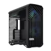 PC korpusas Fractal Design Torrent Tower Black — palaiko ATX/EATX/ITX, 2x180mm priekiniai ventiliatoriai, 2x3,5 colio lizdai, 4x2,5 colio lizdai, grūdintas stiklas