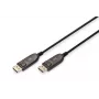 DIGITUS DisplayPort AOC hibridinio-šviesolaidinio kabelio jungtis V/V UHD 8K@60Hz, CE, juoda 15m