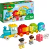 LEGO DUPLO skaičių traukinys 10954 – ankstyvojo mokymosi traukinys su numeruotais vagonais skaičiavimui ir rūšiavimui