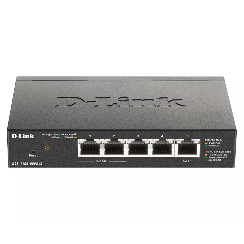 D-Link 5 prievadų „Gigabit“ PoE išmanusis valdomas jungiklis su 1 PD prievadu