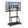 Nešiojamas plokščiaekranis ant grindų stovas TECHLY Signage Display Mount ICA-TR30 — 55–100 colių ekranams, VESA 1200x600, maks. apkrova 150 kg, ratukai, juodas