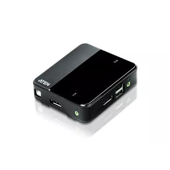 ATEN 2 prievadų USB 4K DisplayPort 1.2 KVM komutatorius (su KVM kabeliais)
