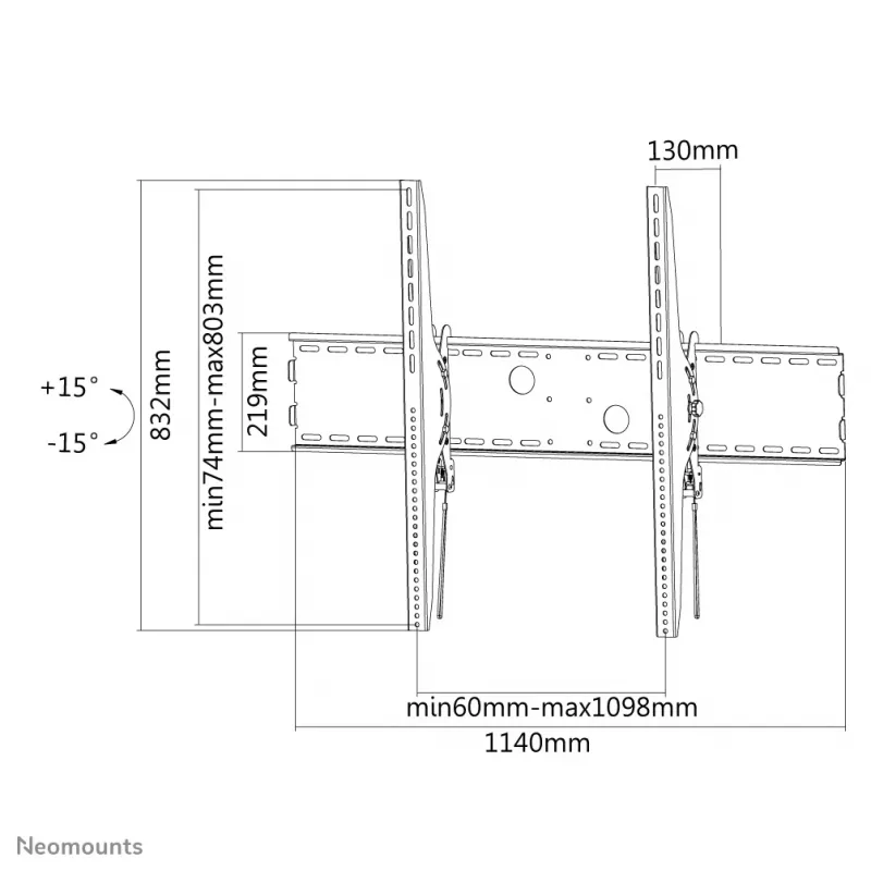 Neomounts LFD-W2000 TV laikiklis sienai 60–100 colių – pasukamas