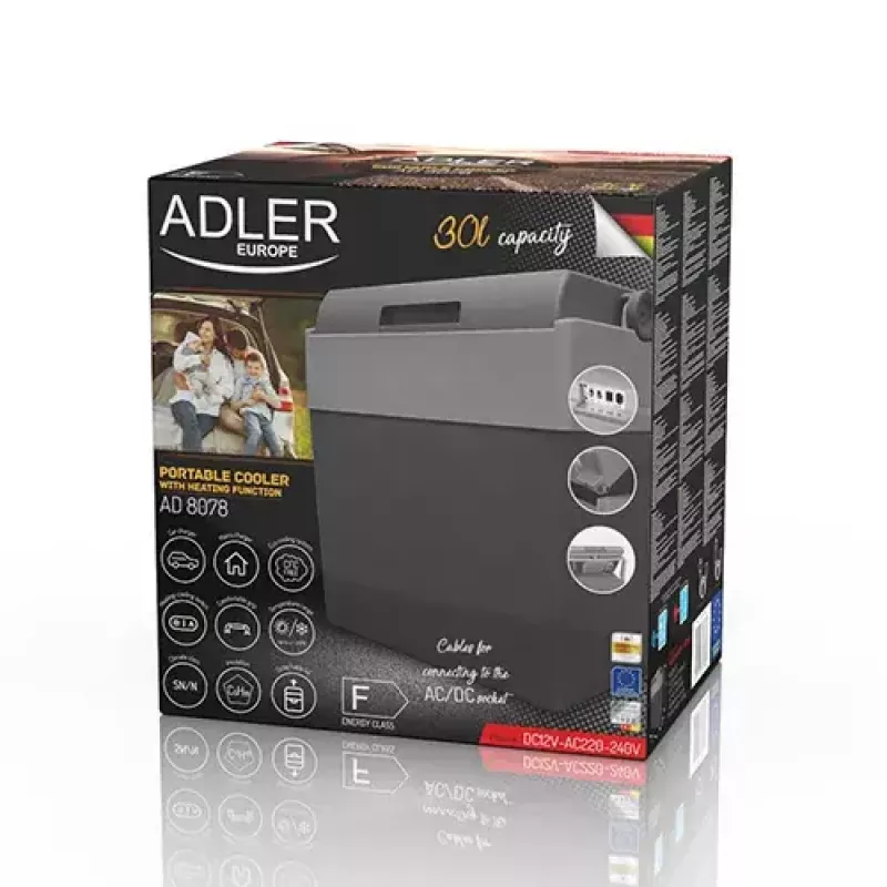 Aušinimo dėžė Adler AD 8078 30 L Elektrinė Pilka Balta