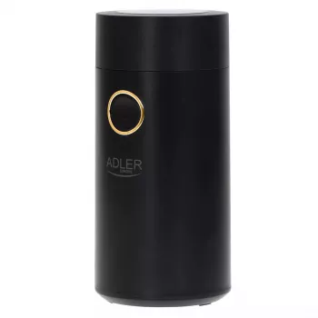 Adler AD 4446bg kavamalė su šlifavimo diskais — 150 W, 75 g pupelių talpykla, nerūdijančio plieno šlifavimo diskai, mygtuko valdymas, juoda