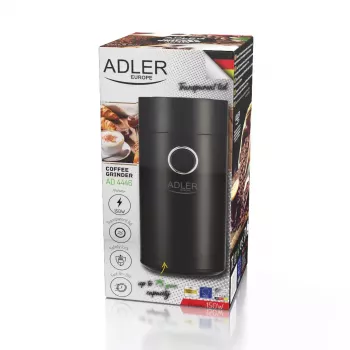 Burr grinder Adler AD4446BS — 150 W, stainless steel burrs, 75 g bean hopper, Juoda