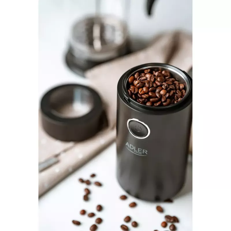 Burr grinder Adler AD4446BS — 150 W, stainless steel burrs, 75 g bean hopper, Juoda