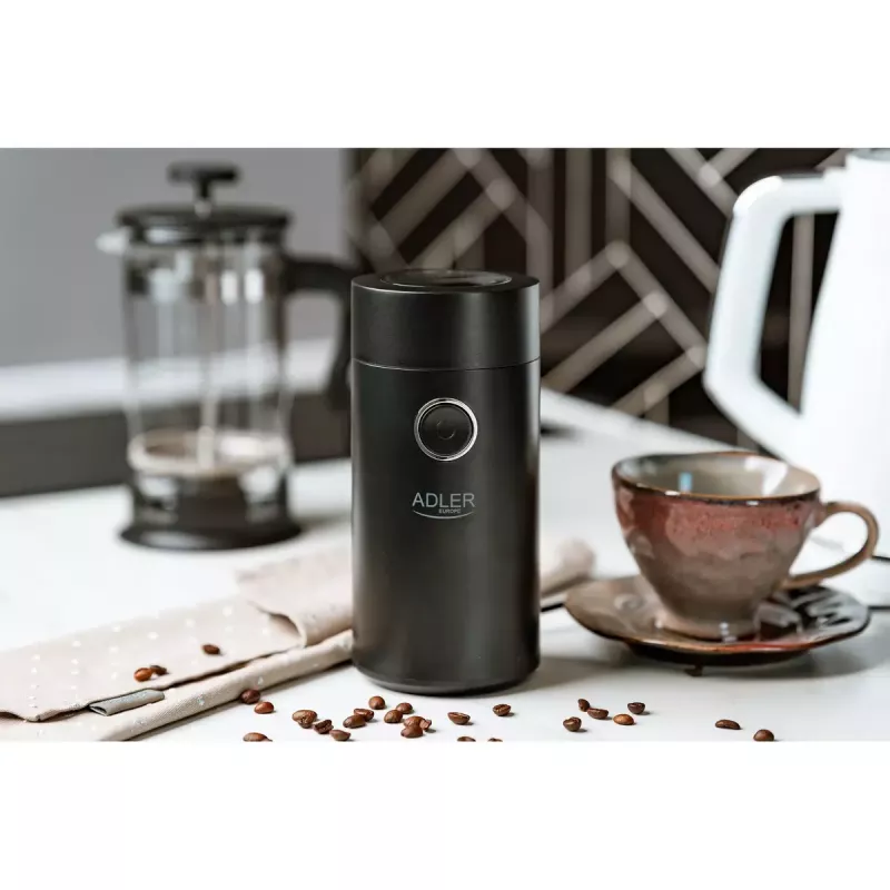 Burr grinder Adler AD4446BS — 150 W, stainless steel burrs, 75 g bean hopper, Juoda