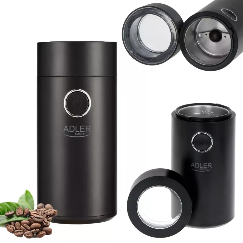 Burr grinder Adler AD4446BS — 150 W, stainless steel burrs, 75 g bean hopper, Juoda
