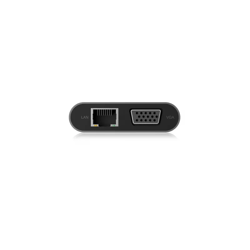 ICY BOX IB-DK4040-CPD Laidinė USB 3.2 Gen 1 (3.1 Gen 1) Type-C dokų stotelė, antracito, juoda