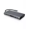 ICY BOX IB-DK4040-CPD Laidinė USB 3.2 Gen 1 (3.1 Gen 1) Type-C dokų stotelė, antracito, juoda