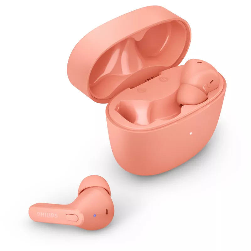 Philips 2000 serijos TAT2206PK/00 ausinės / ausinių rinkinys „True Wireless Stereo“ (TWS) į ausį, skirtos skambučiams / muzikai, „Bluetooth“, rožinės spalvos