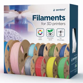 GEMBIRD PLA-PLUS filamentas, sidabrinis, 1,75 mm, 1 kg