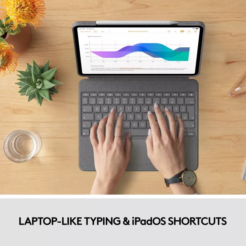 LOGITECH Combo Touch - iPad Pro 12.9in (5-os kartos) - anglų k. - Qwerty