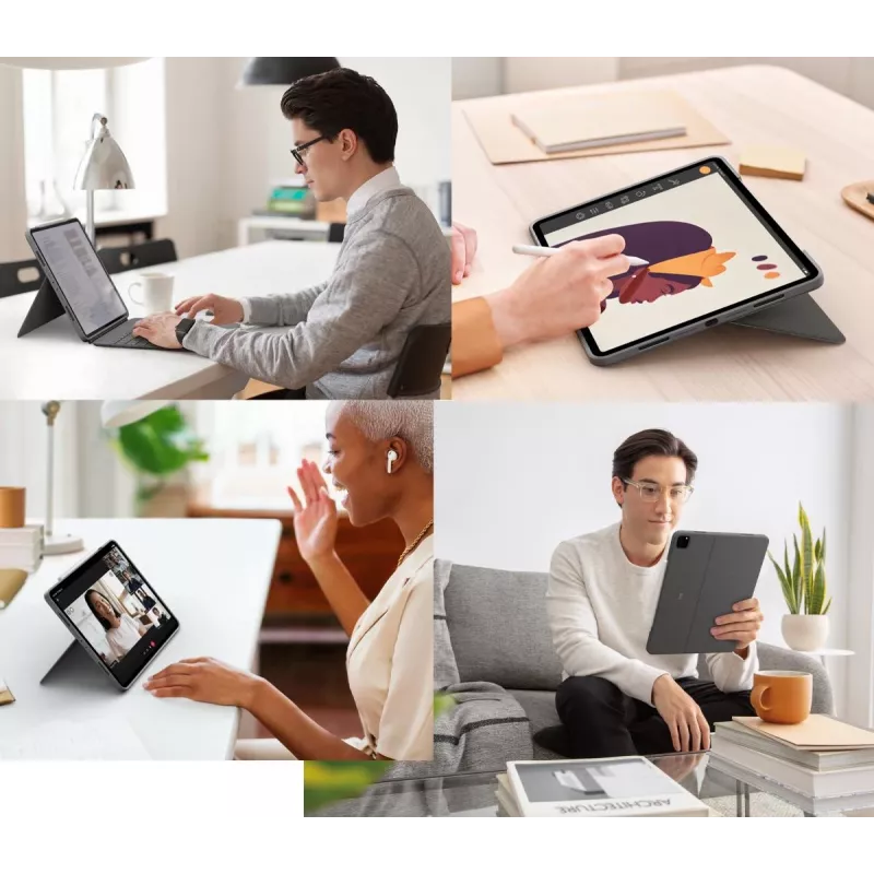 LOGITECH Combo Touch - iPad Pro 12.9in (5-os kartos) - anglų k. - Qwerty