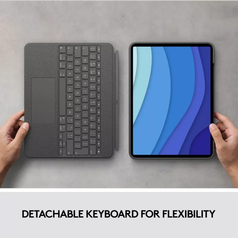 LOGITECH Combo Touch - iPad Pro 12.9in (5-os kartos) - anglų k. - Qwerty