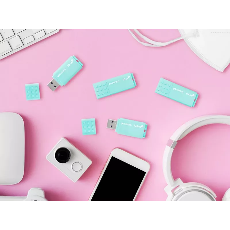 USB atmintukas GOODRAM UME3 CARE 16 GB USB Type-A 3.2 Gen 1 (skaitymo greitis 60 MB/s, rašymo greitis 20 MB/s) turkio spalvos