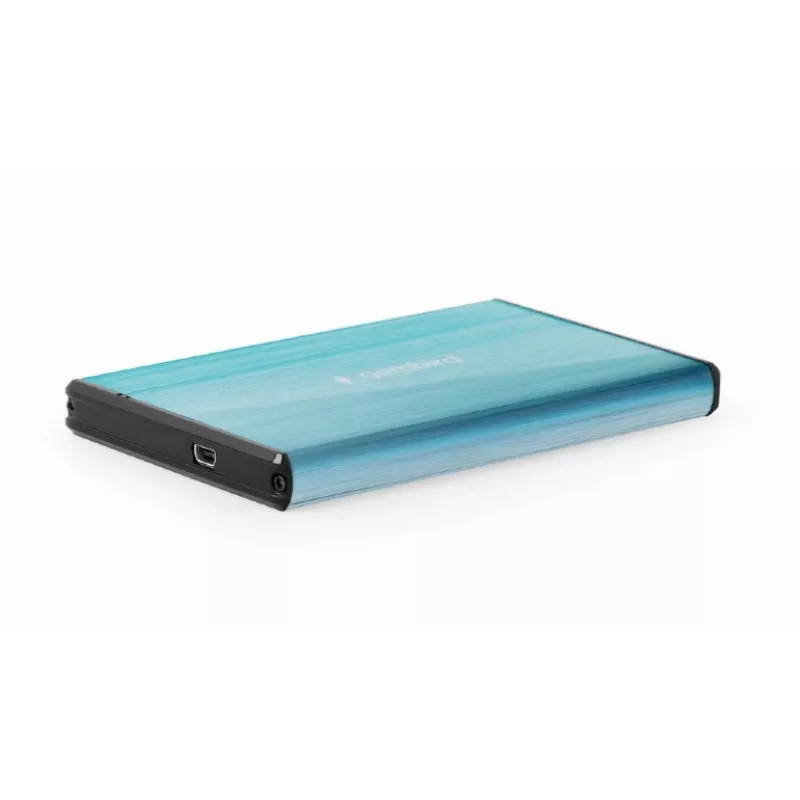 HDD korpusas Gembird EE2-U3S-3-B — 2,5 colio vieno lizdo, SATA, Mini‑USB A, iki 7 TB, mėlynas